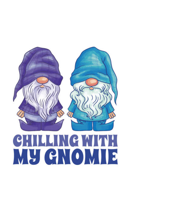 Chilling with my Gnomie minta fekete pólón