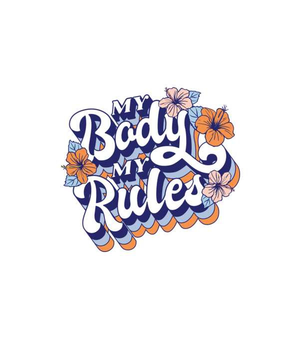 My Body My Rules minta fehér pólón
