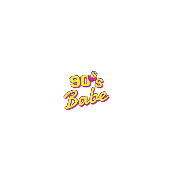 Retro 90s Babe minta fekete pólón