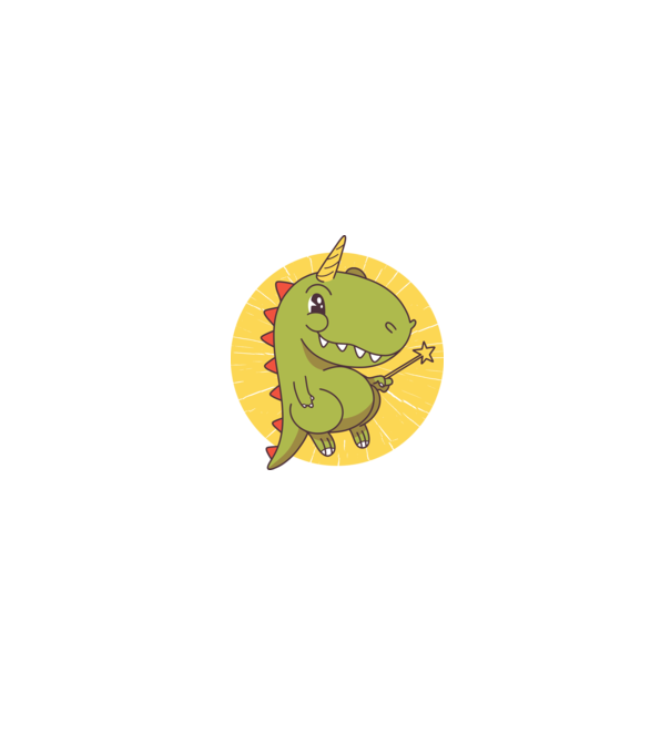 T-rex Unikornis Varázspálcával minta fehér/piros pólón