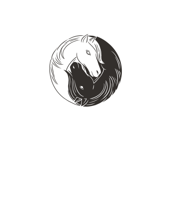Yin Yang Lovas minta fehér pólón
