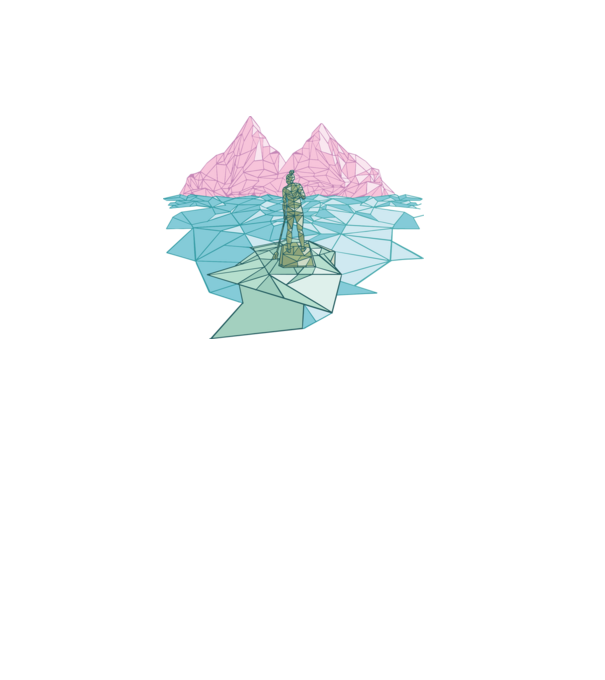 Lowpoly Padding minta fehér pólón