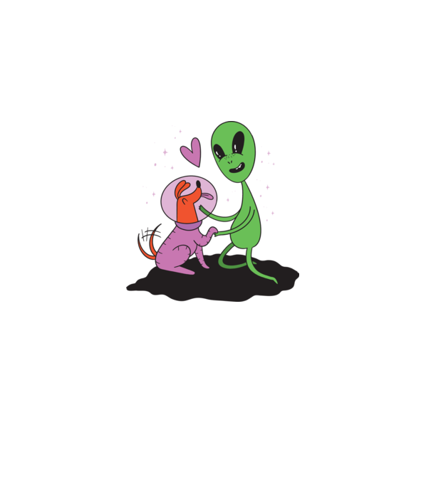 Alien Kutyával minta fehér pólón