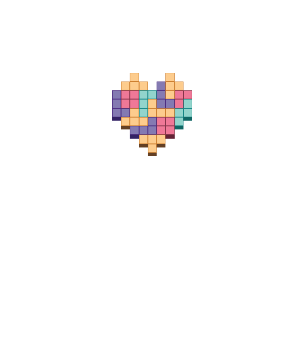 Tetris Szív minta fehér pólón