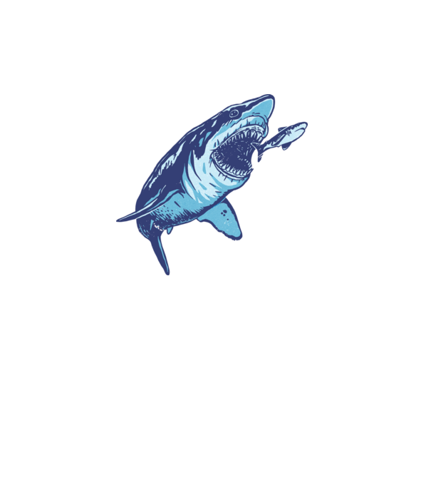 Megalodon támadás minta fehér pólón