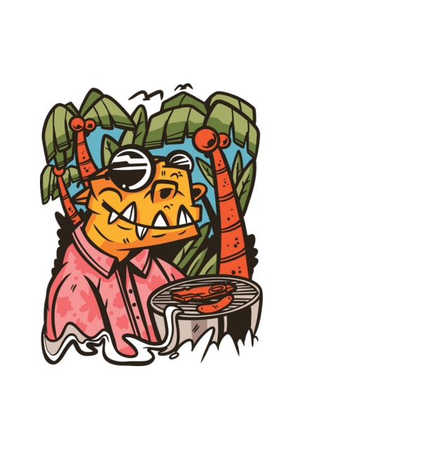 Trex BBQ minta fekete pólón