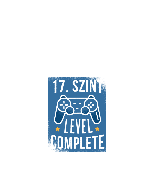 17. szint level completed minta fekete pólón