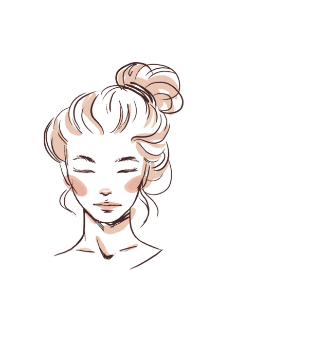 Messy Bun Woman minta világoskék pólón