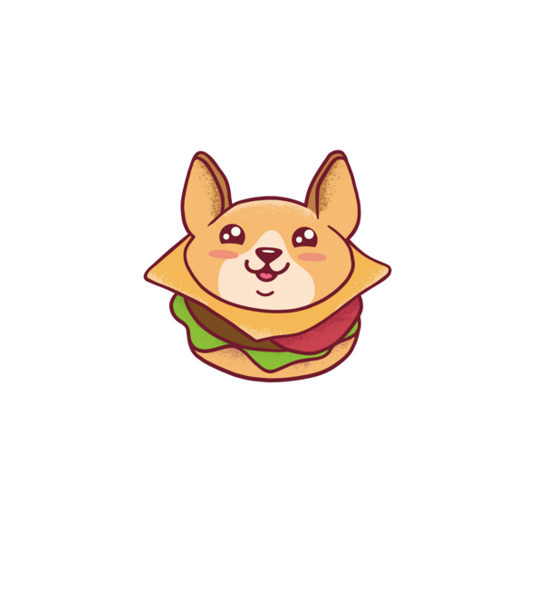 Corgi Burger minta sötétkék pólón