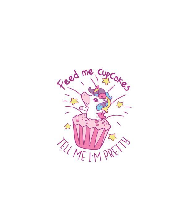 Unikornis Muffin minta fehér pólón