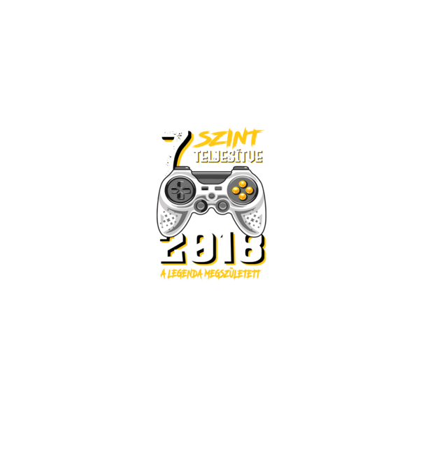 GAMER szint teljesítve 7. 2018 minta fekete pólón