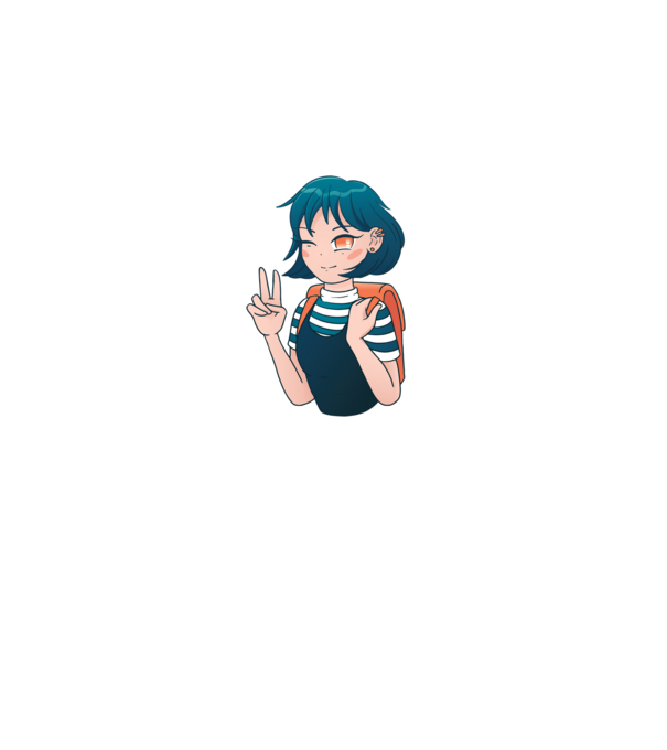 Anime Lány minta fehér pólón