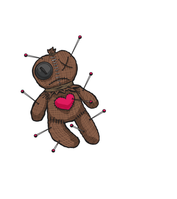 Voodoo baba minta fekete pólón