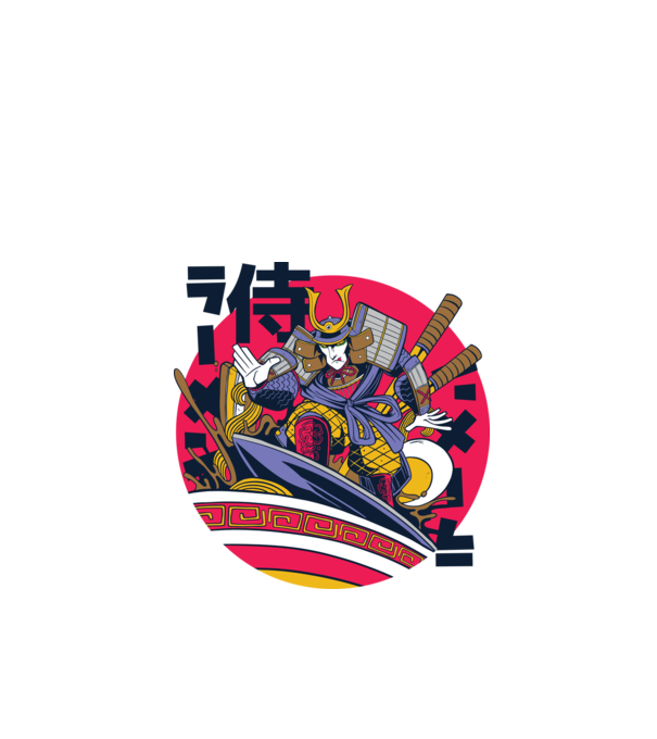 Samurai Ramen Surf minta türkiz pólón