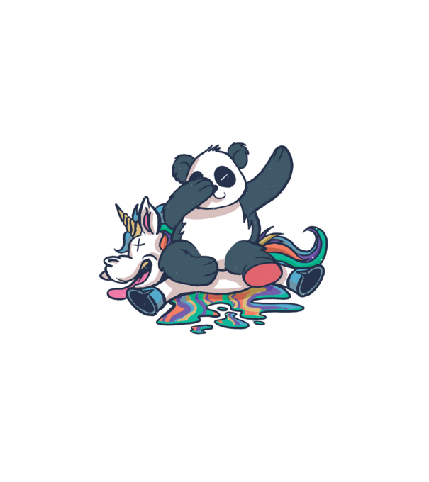 Panda DAB Unikornison minta fehér pólón