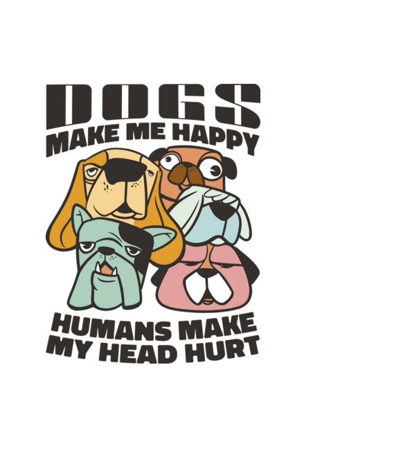 Dogs make me happy minta világoskék pólón