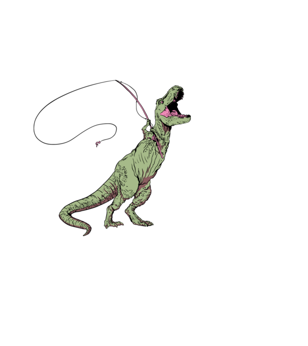 Horgász Trex minta világoskék pólón