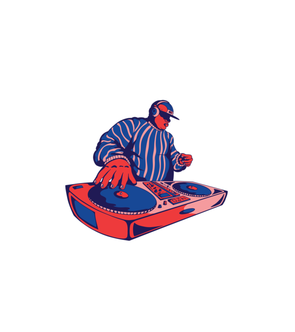 DJ Lemezlovas minta fehér pólón