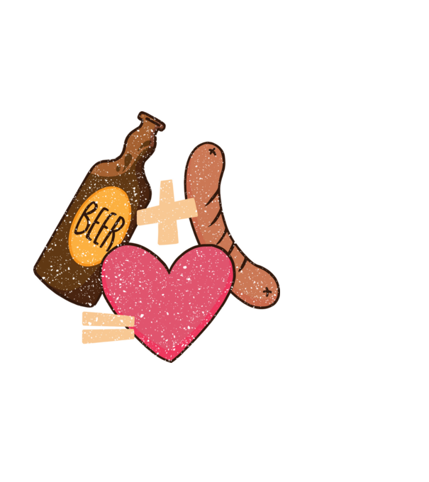 Beer Sausage Love minta világoskék pólón