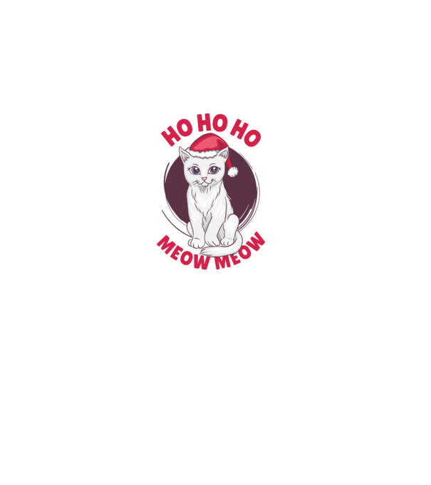 Ho Ho Ho Meow Meow Cicás Karácsony minta fehér pólón