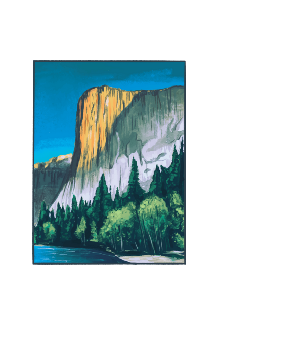 Yosemite Nemzeti Park minta fekete pólón