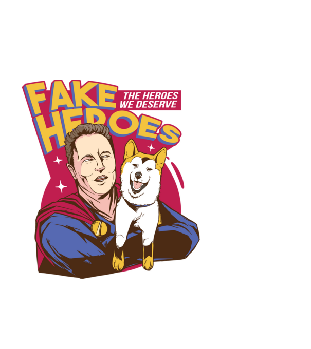 Fake Hero Elon Musk minta fekete pólón