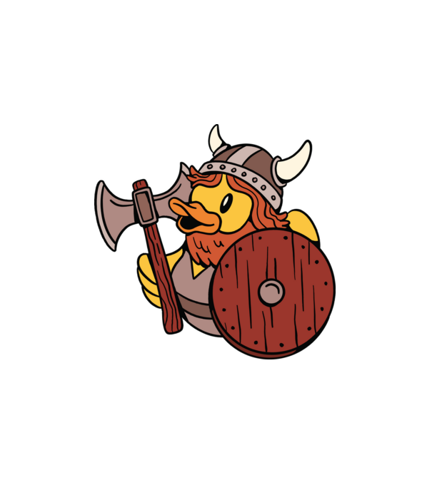 Viking Gumikacsa minta fehér pólón