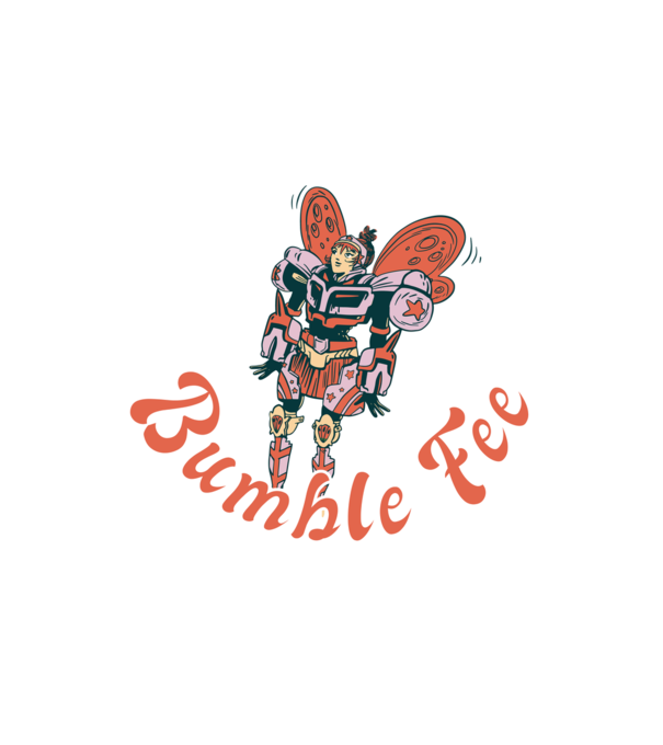 Bumble Fee - Robot Tündér minta fehér pólón