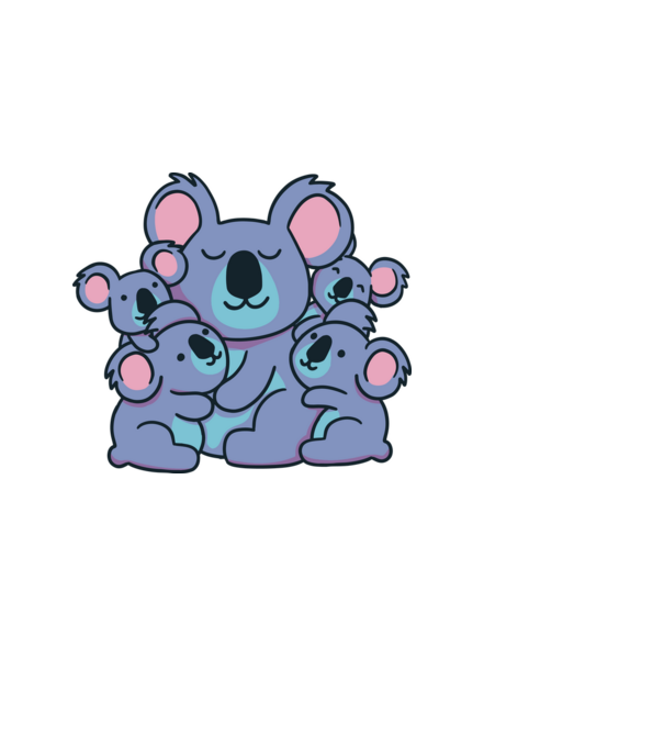 Koala család minta világoskék pólón