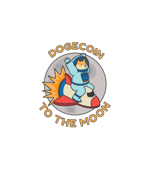Dogecoin To The Moon minta fehér pólón
