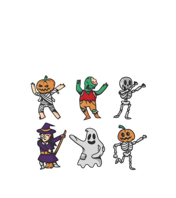 Halloweeni csapat minta fehér pólón