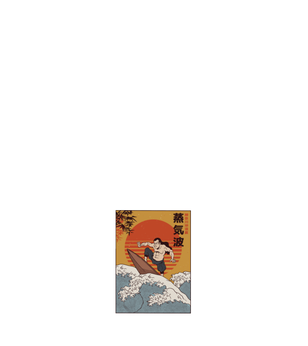 Samurai Surf minta fehér pólón