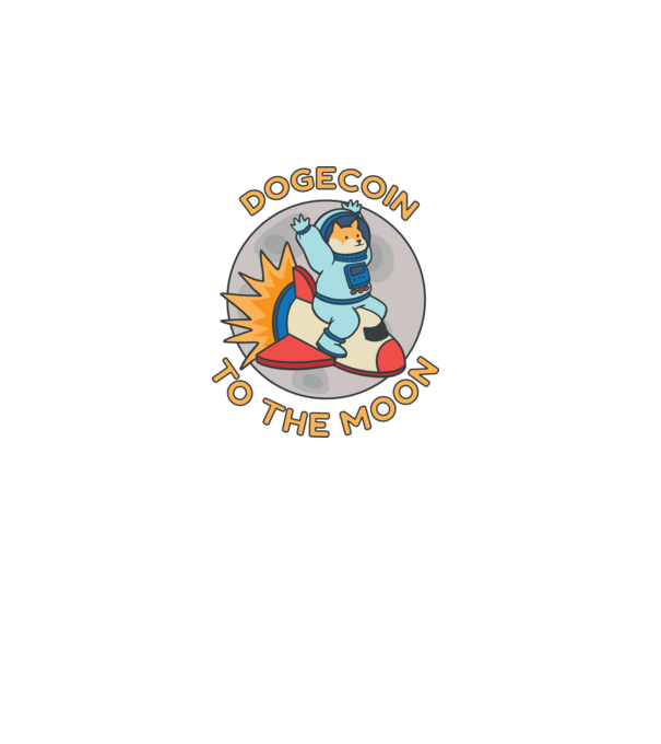 Dogecoin To The Moon minta szürke pólón