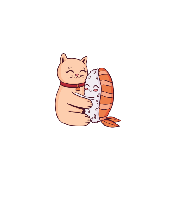 Sushi Cicával minta világoskék pólón