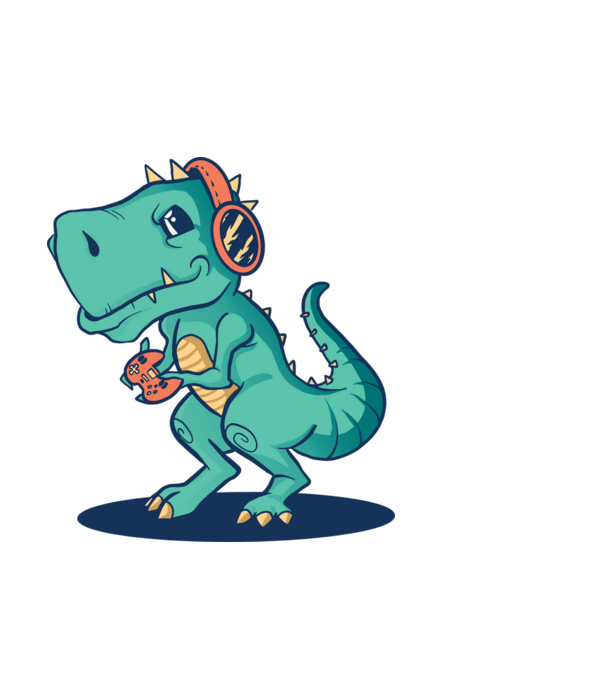 Gaming Dinosaur minta világoskék pólón