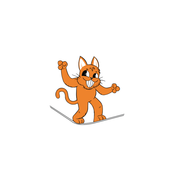 Cat slackline minta szürke pólón