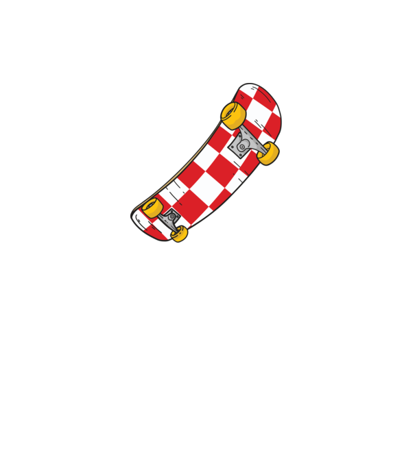 Gördeszka minta szürke pólón