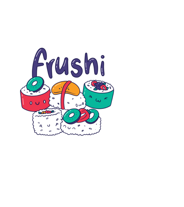 Frushi minta világoskék pólón