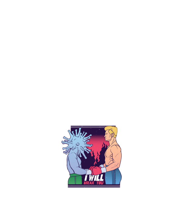 Boxing Virus minta sötétkék pólón