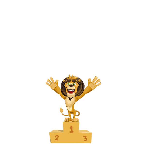 lion champion minta fehér pólón