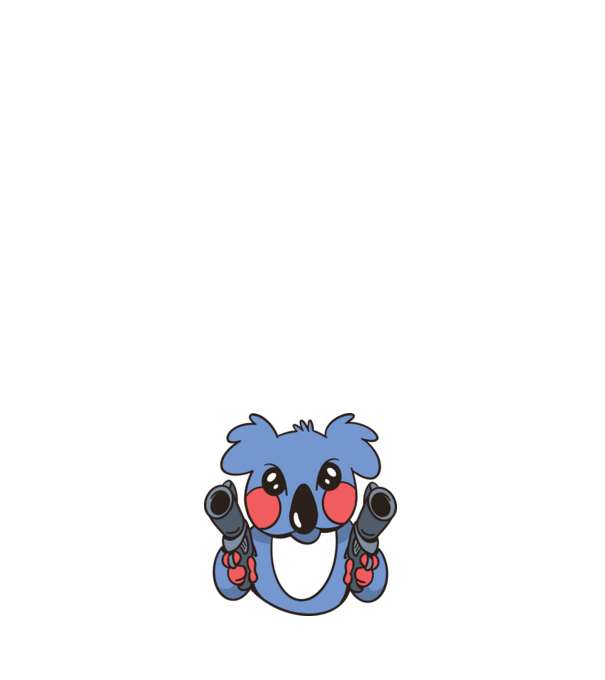 Fegyveres koala minta világoskék pólón
