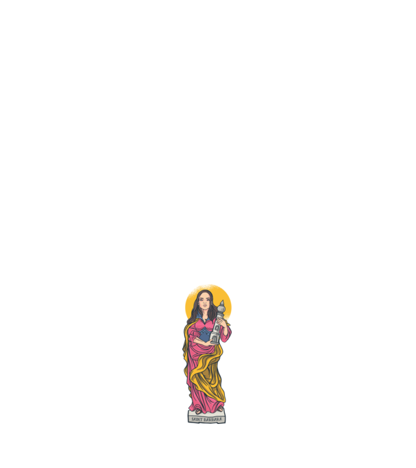 Saint Barbara minta világos rózsaszín pólón