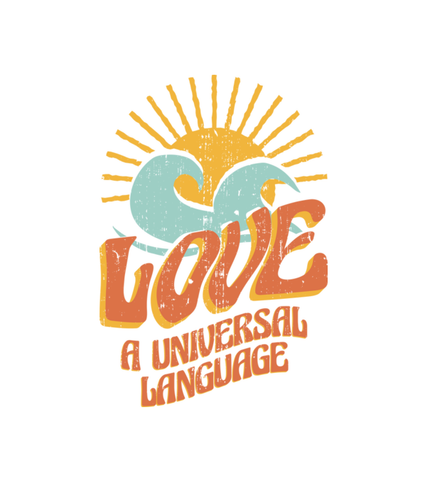 Love is a universal language minta fehér pólón