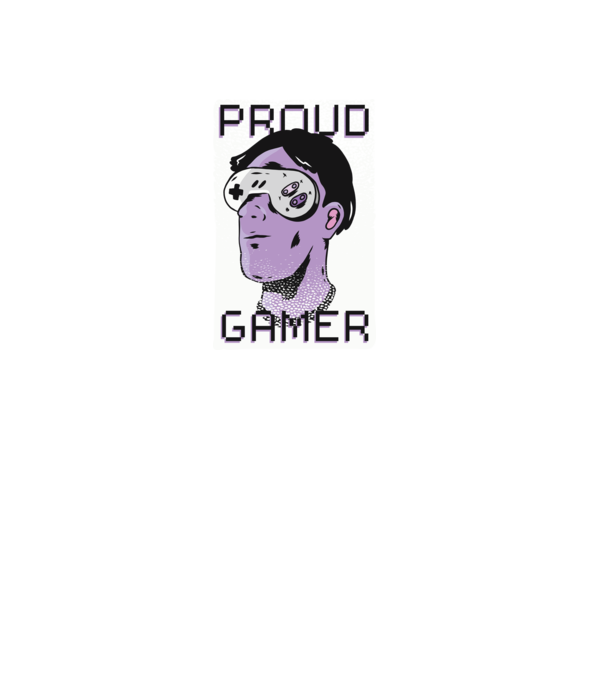 Proud Gamer VR szemüveg minta fekete pólón