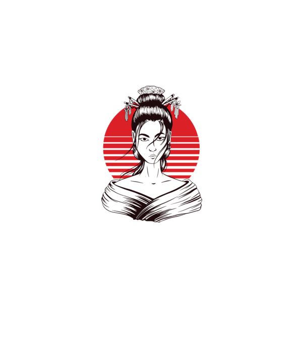 Japán Gésa minta szürke pólón