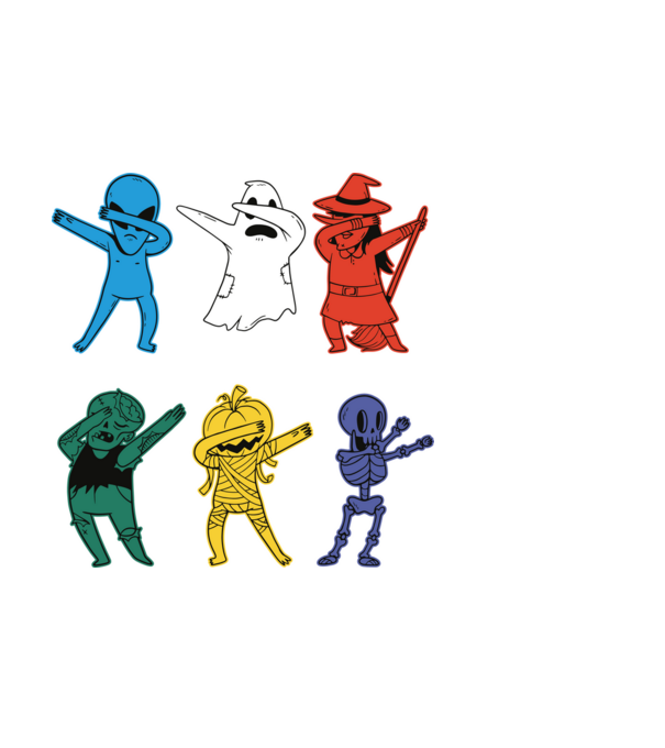 Halloween DAB minta fekete pólón