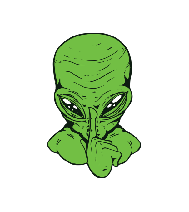 Alien Psszt minta fehér pólón