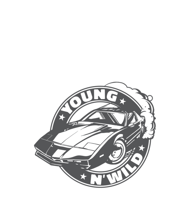 Knight Rider - Young and wild minta fekete pólón