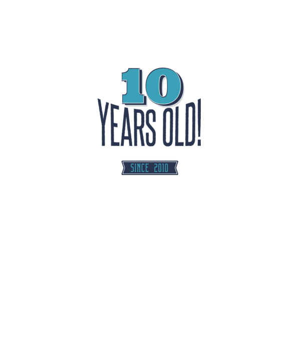 10 years old awesome since 2010 minta türkiz pólón