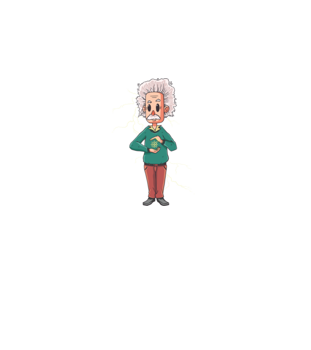Einstein minta szürke pólón